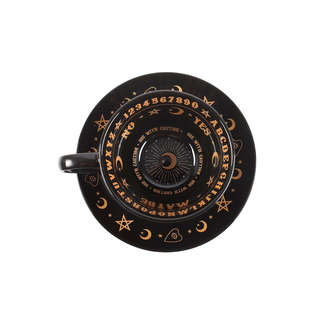 Black Talking Board Teacup and Saucer - view 4