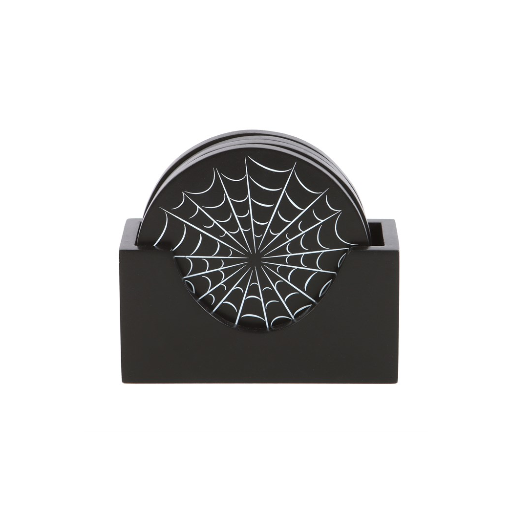 Black Spiderweb Coaster Set - view 2