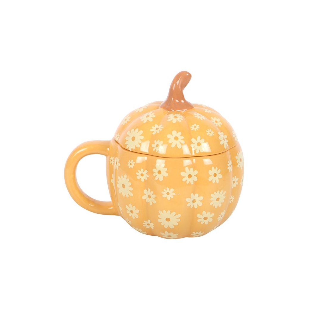 Groovy Floral Pumpkin Lidded Mug - view 2