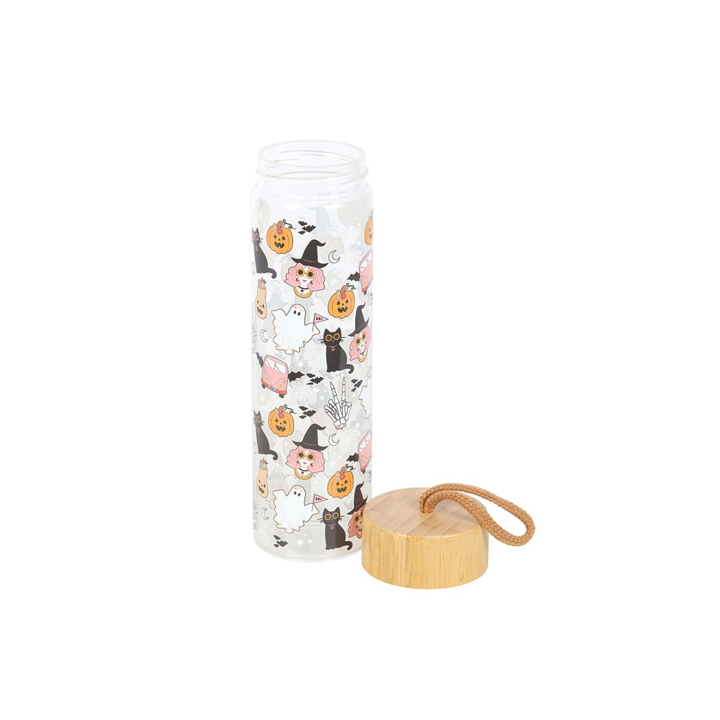 Groovy Ghost Print Glass Water Bottle - view 3