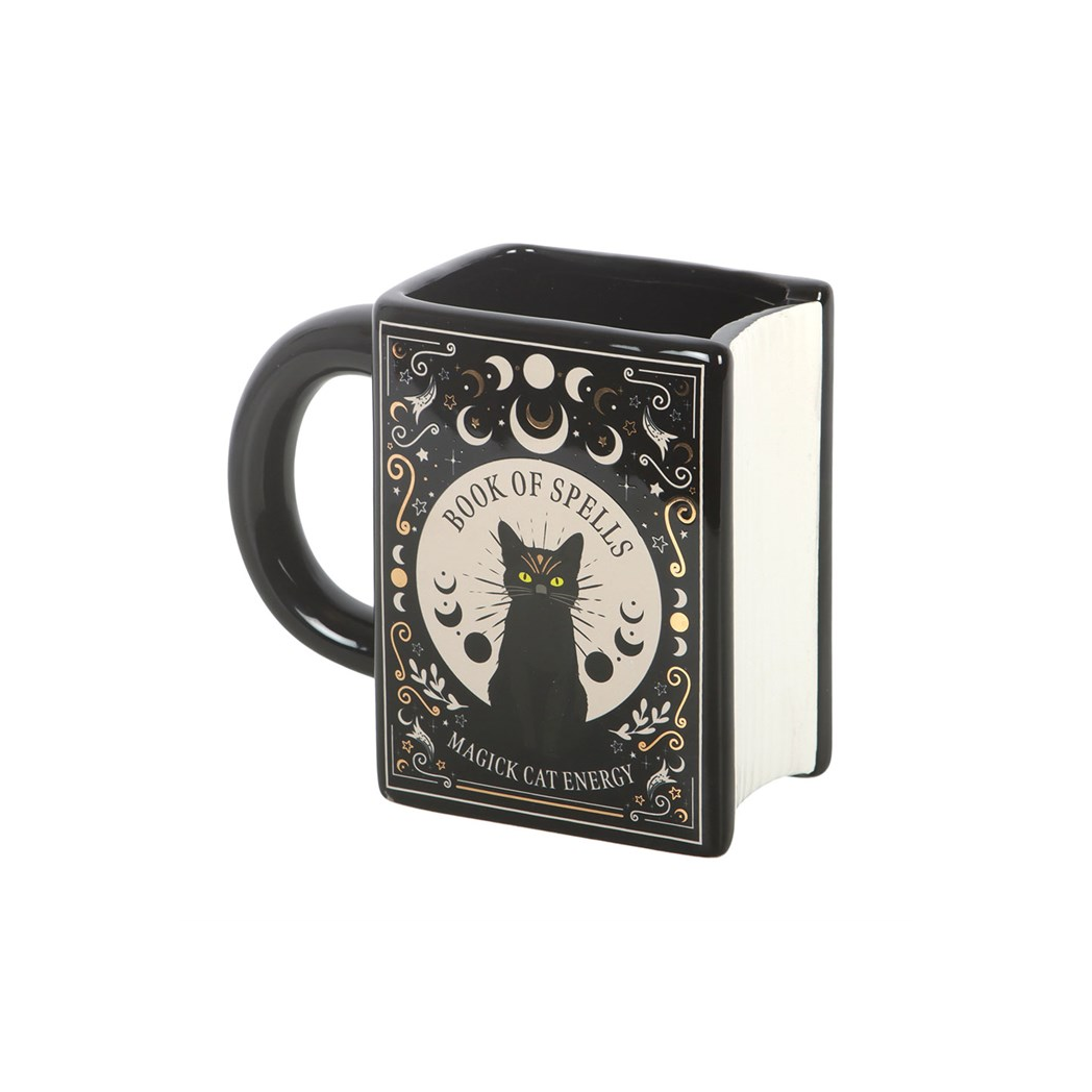 Black Cat Magick Book of Spells Book Shaped Mug - view 2