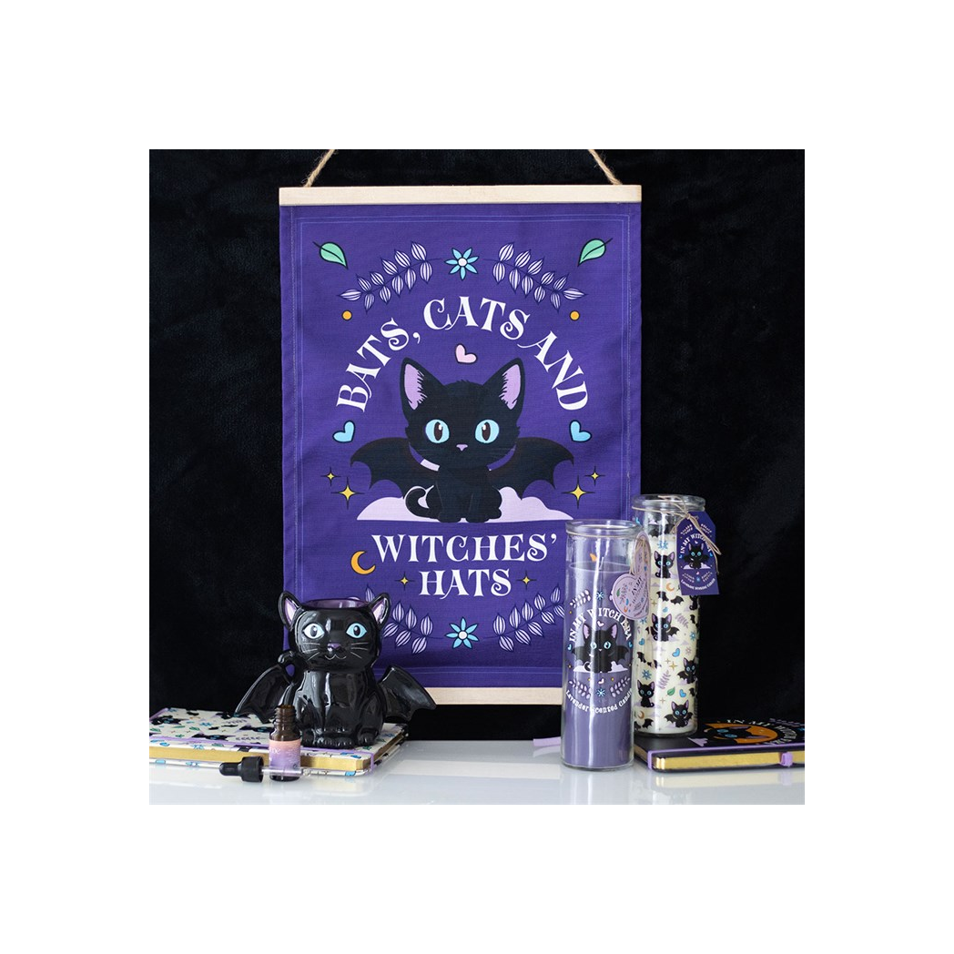 Cute and Creepy Cat Print Lavender Tube Candle - view 5