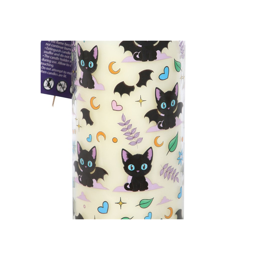 Cute and Creepy Cat Print Lavender Tube Candle - view 3