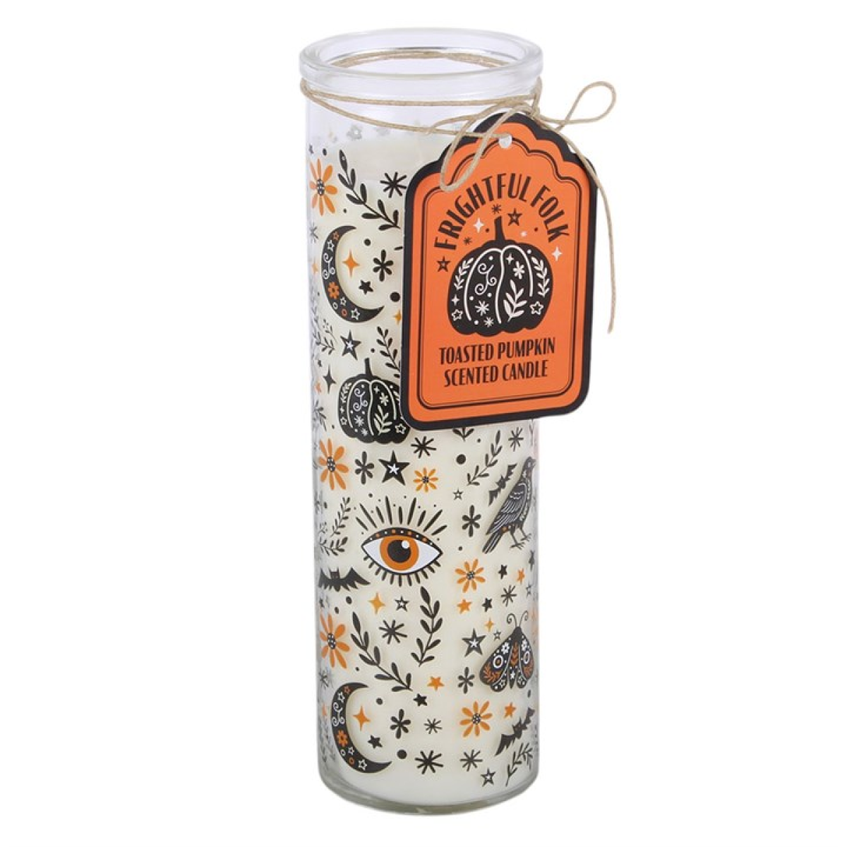 Frightful Folk Print Toasted Pumpkin Scented Tube Candle - view 2