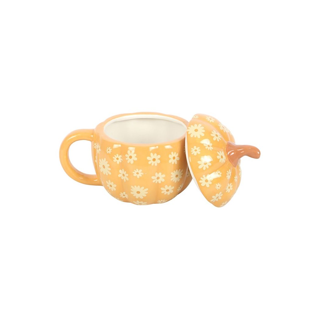 Groovy Floral Pumpkin Lidded Mug - view 3