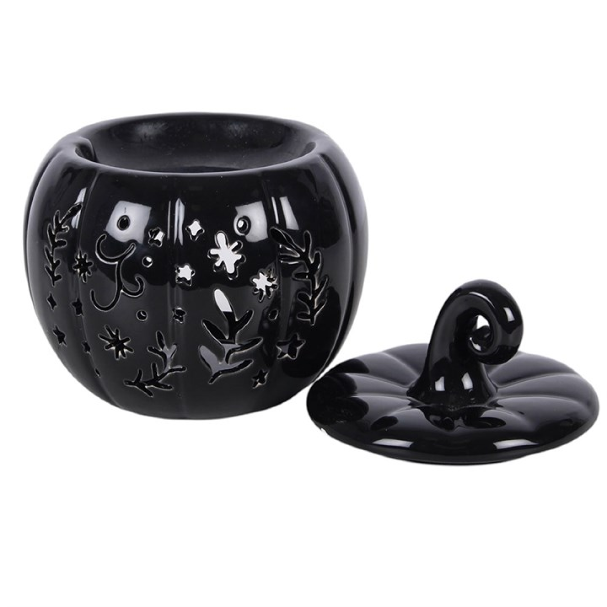 Black Folk Pumpkin Oil Burner and Wax Warmer - view 3