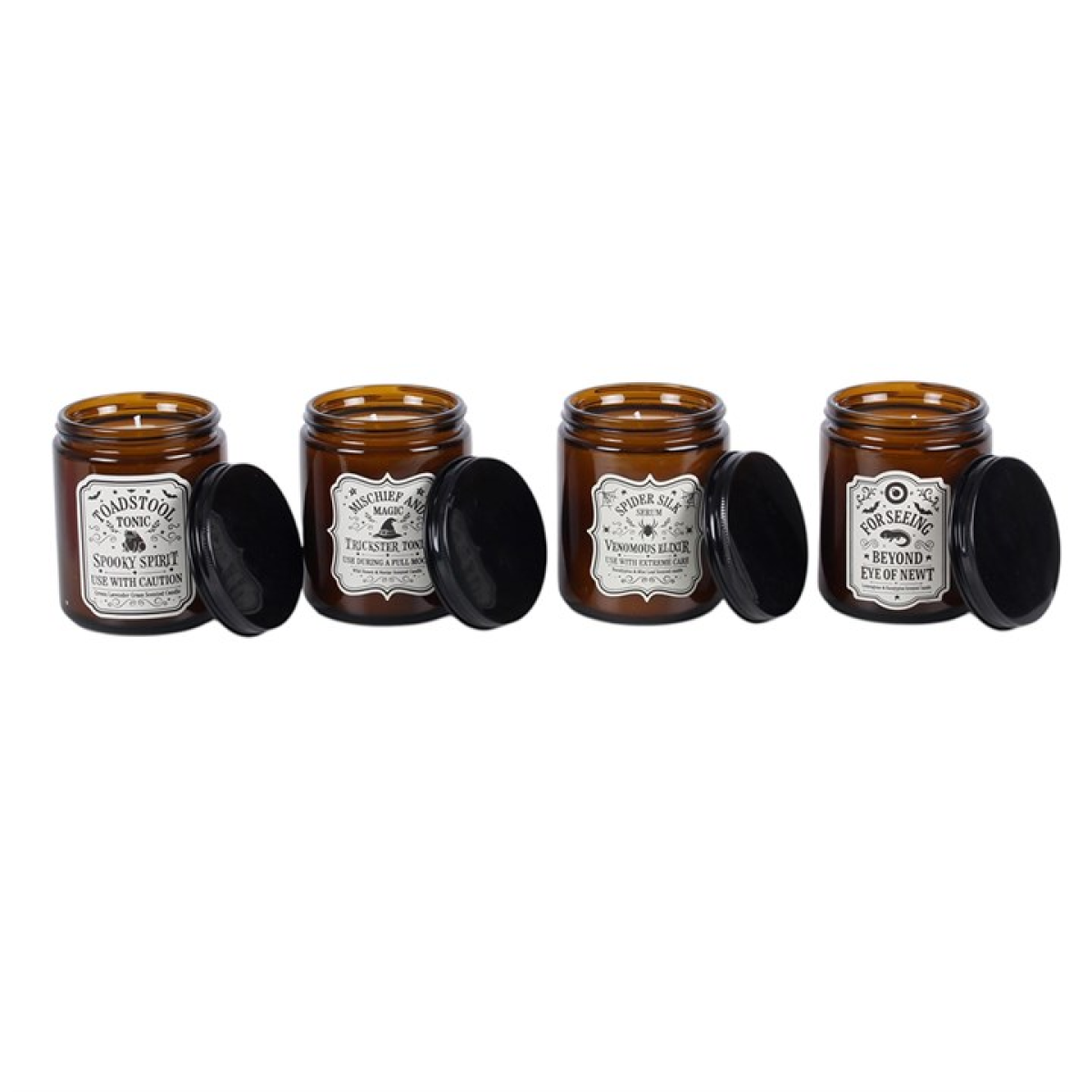 Set of 4 Witch's Apothecary Amber Jar Candles - view 3