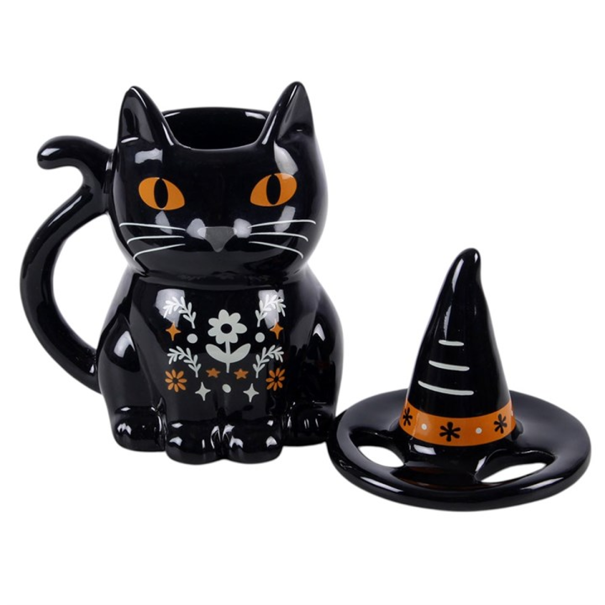 Frightful Folk Black Cat Lidded Mug - view 3
