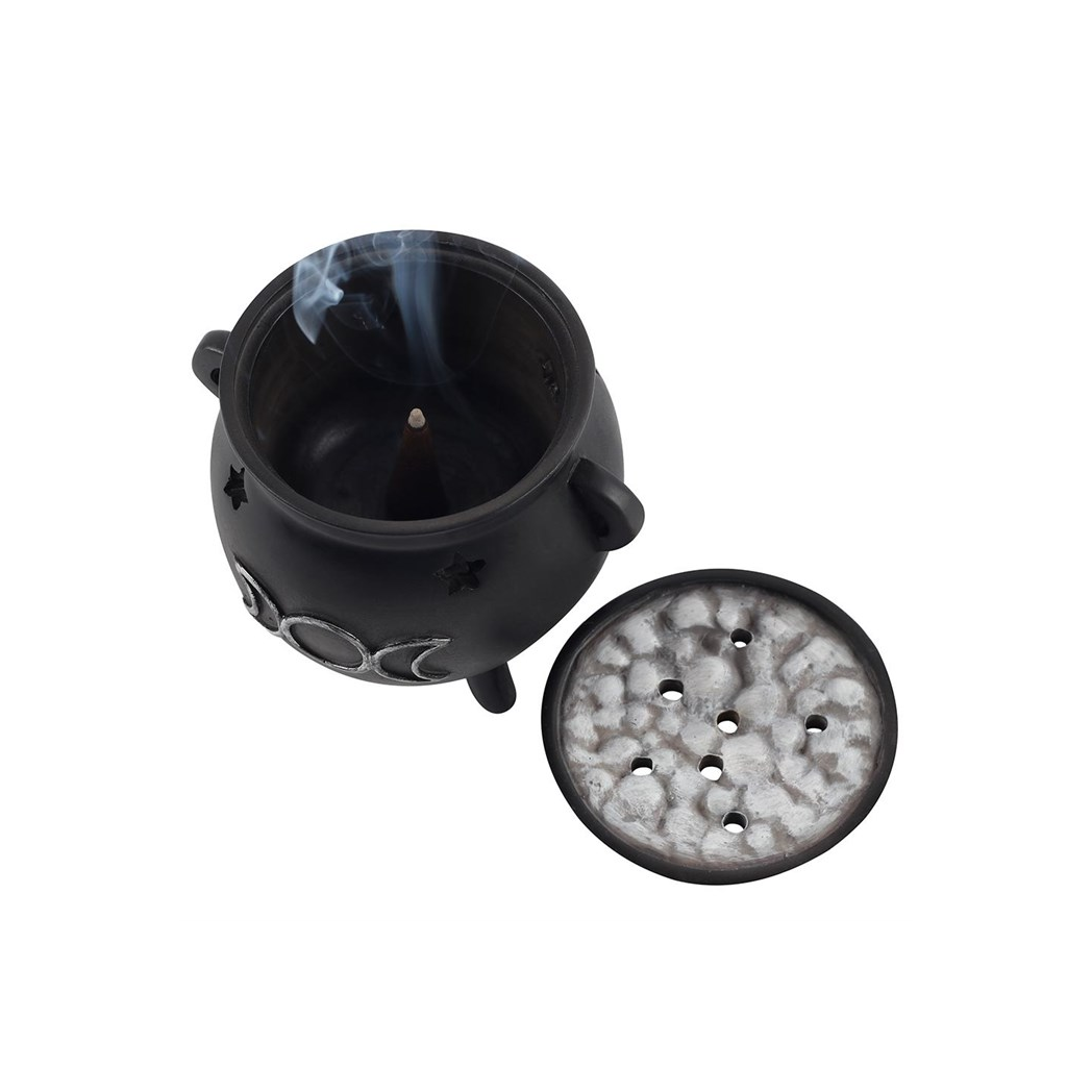 Triple Moon Cauldron Incense Cone Holder - view 3