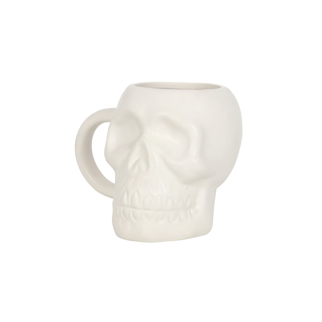 Matte White Skull Mug - view 3