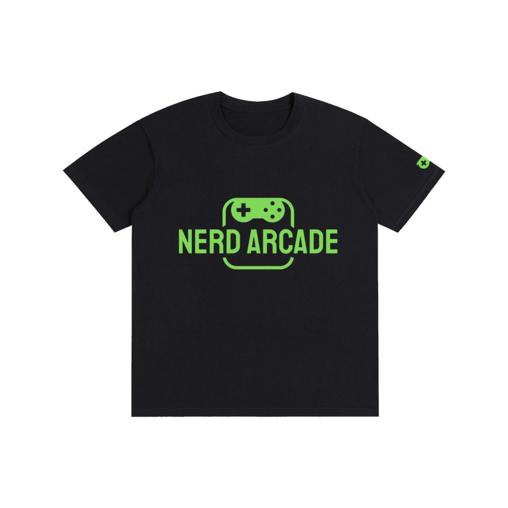 Nerd Arcade Gaming Controller Logo T-Shirt – Unisex Black Cotton