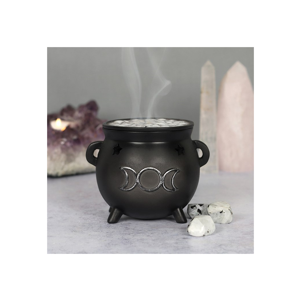 Triple Moon Cauldron Incense Cone Holder - view 4