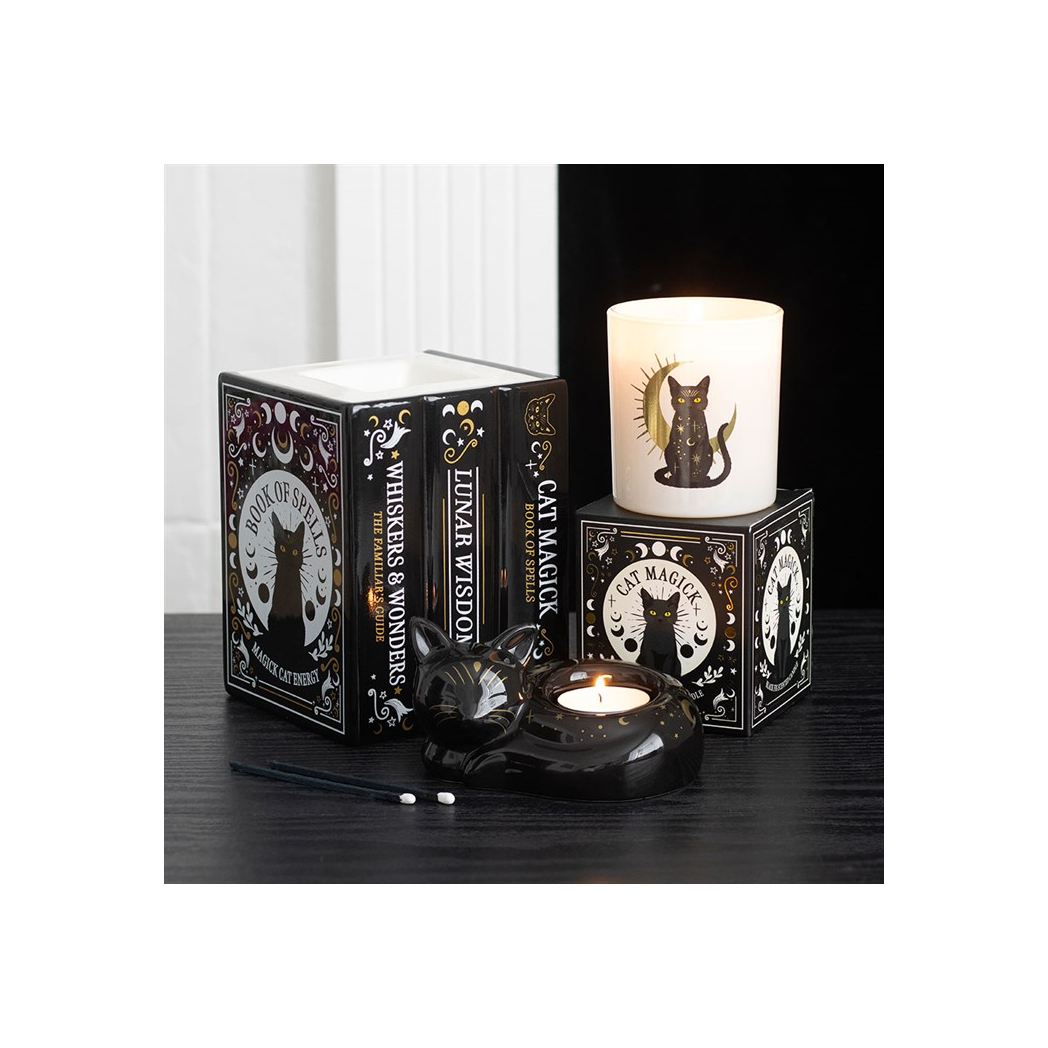 Black Cat Magick Curled Cat Tealight Holder - view 6