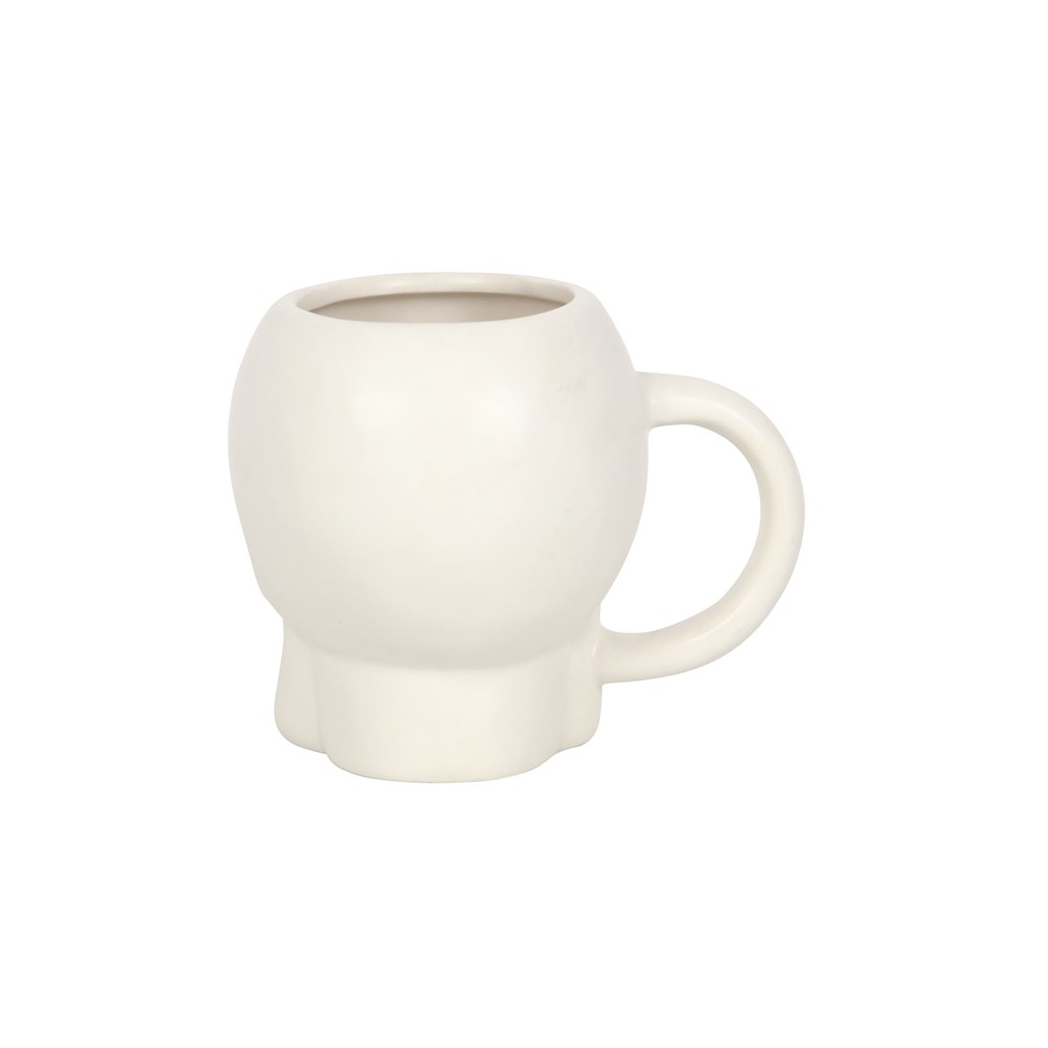 Matte White Skull Mug - view 4