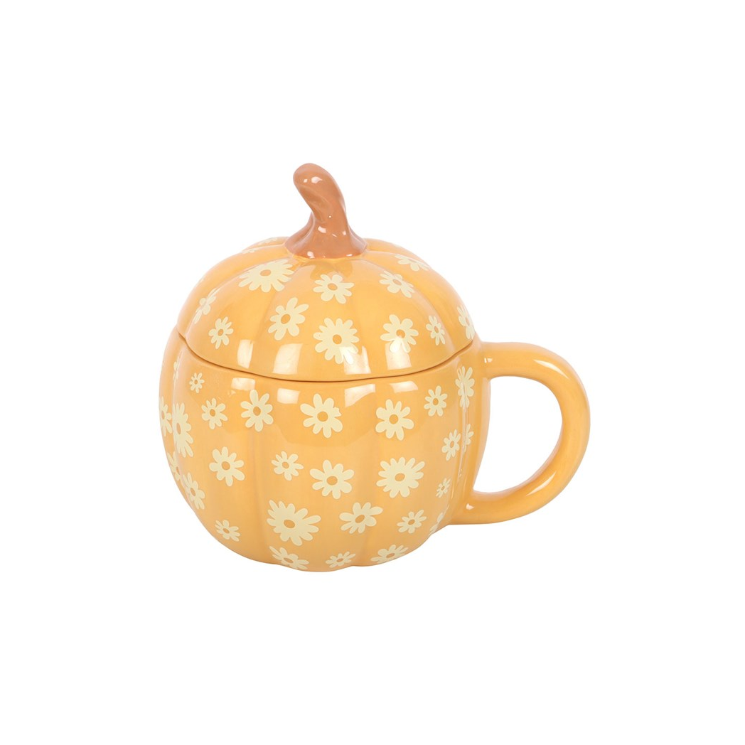 Groovy Floral Pumpkin Lidded Mug - view 5