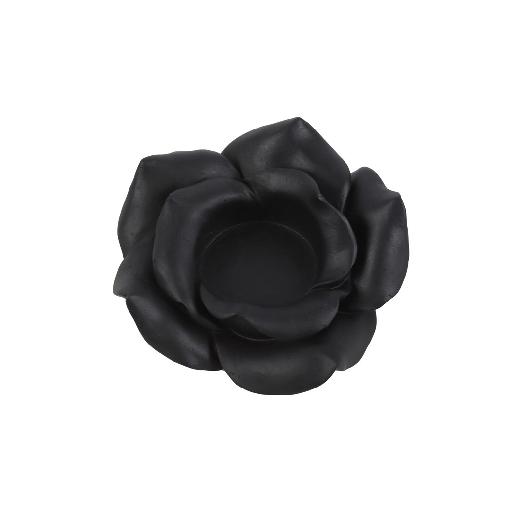 Black Rose Resin Tealight Candle Holder - view 3