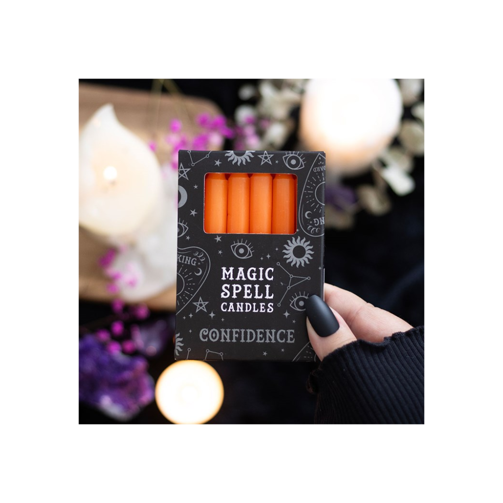 Set of 12 Orange 'Confidence' Spell Candles