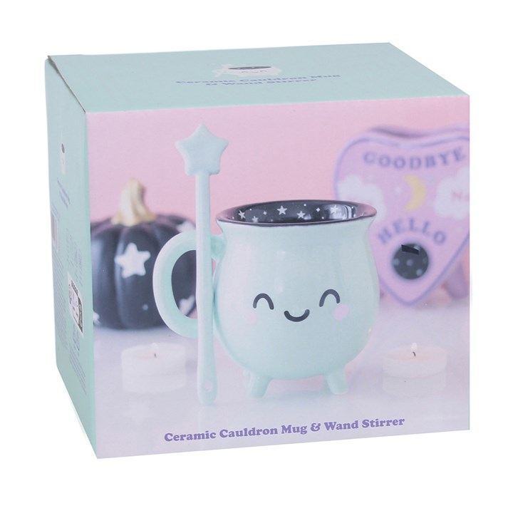 Mint Green Cauldron Mug with Wand Stirrer - view 6