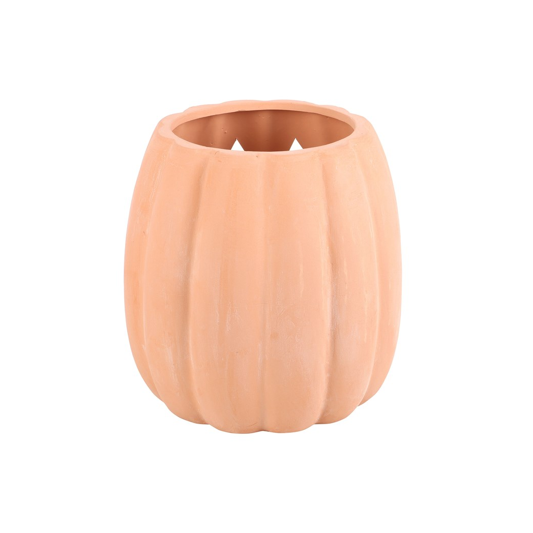 25cm Terracotta Cut Out Pumpkin Decoration - view 3
