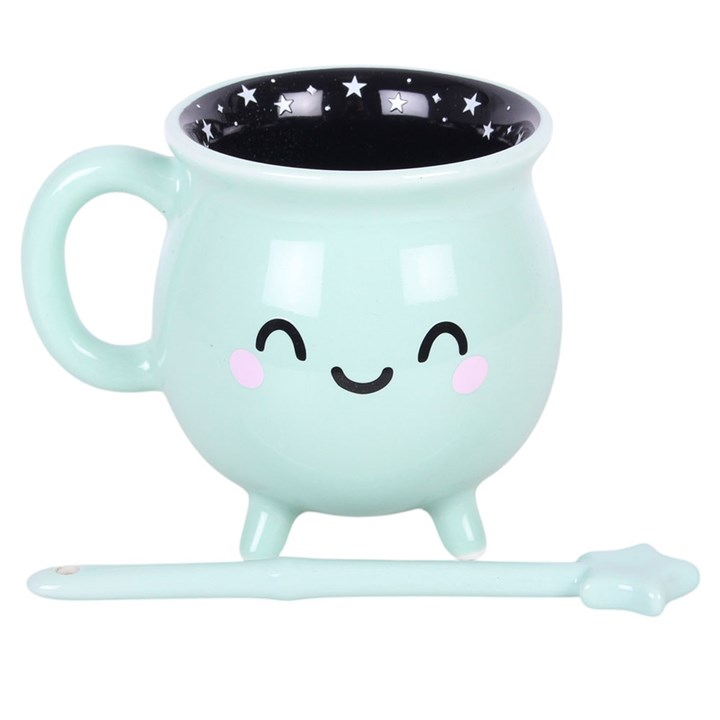 Mint Green Cauldron Mug with Wand Stirrer - view 3