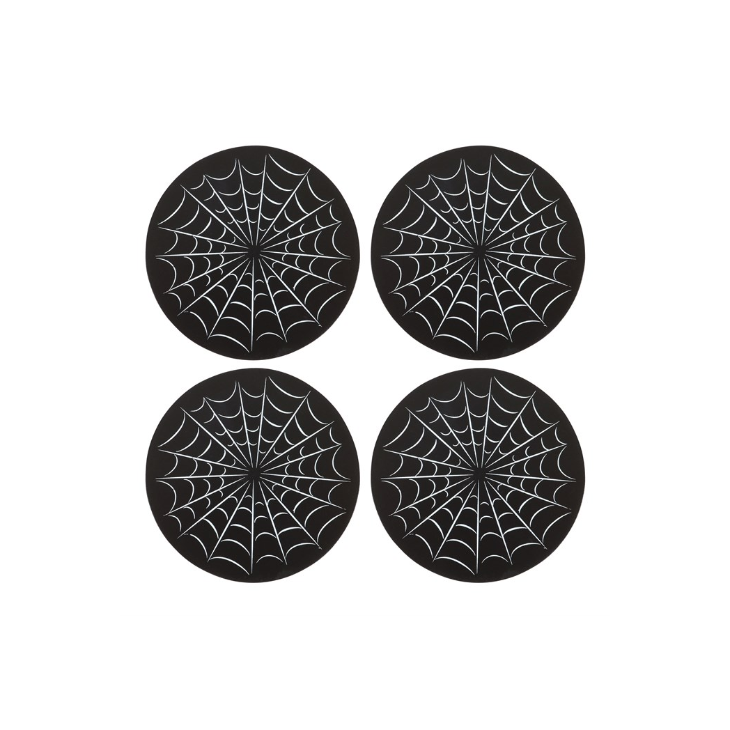 Black Spiderweb Coaster Set - view 3