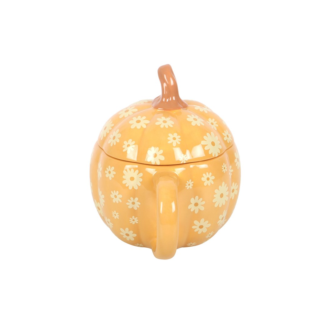 Groovy Floral Pumpkin Lidded Mug - view 4