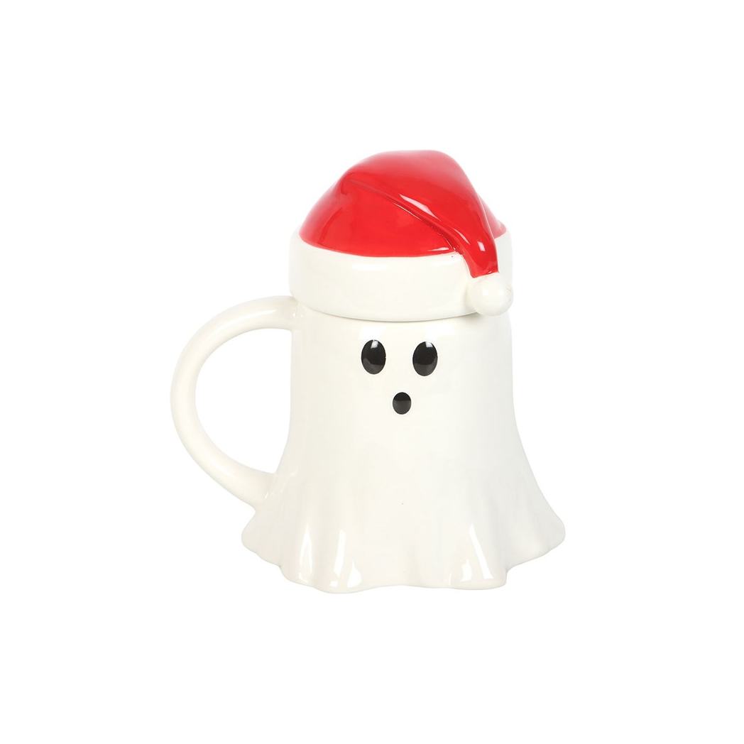 Ghost Shaped Mug with Santa Hat Lid - view 2