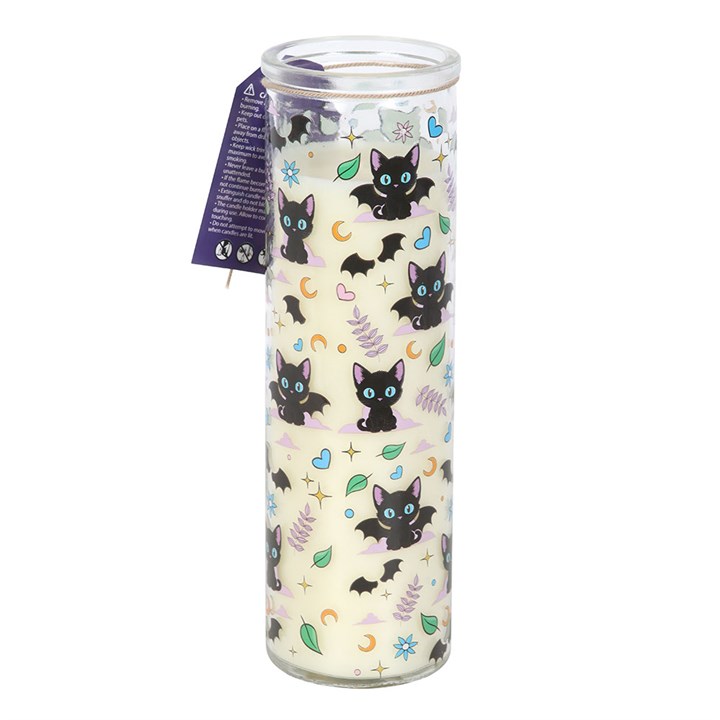 Cute and Creepy Cat Print Lavender Tube Candle - view 4