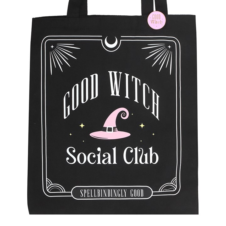 Good Witch Social Club Polycotton Tote Bag with Pin Badge - view 3
