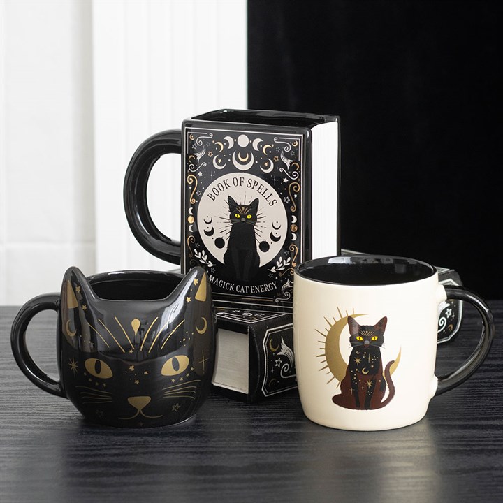 Black Cat Magick Book of Spells Book Shaped Mug - view 5