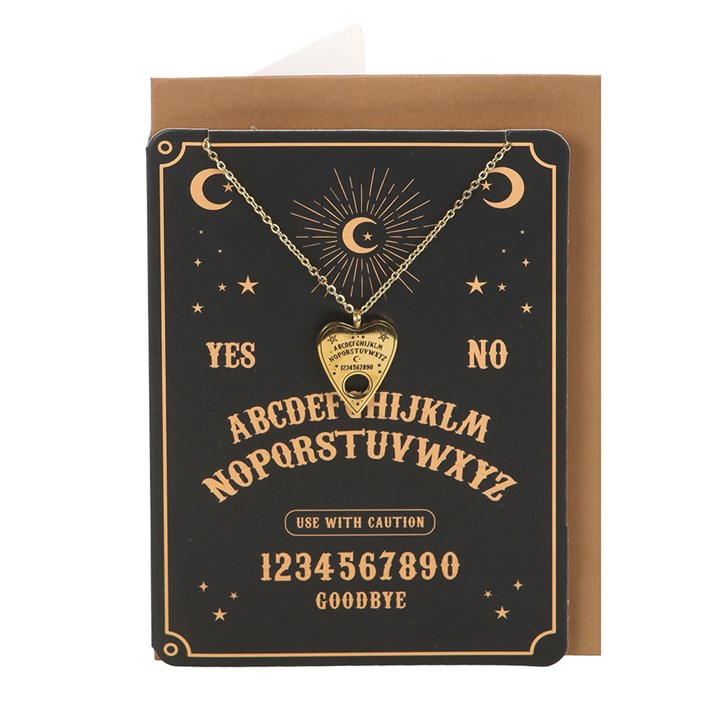 Talking Board Planchette Necklace Greeting Card - view 2