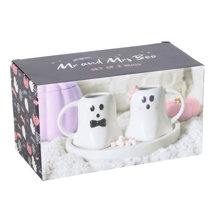 Mr and Mrs Boo Ghost Shaped Mug Set - view 4