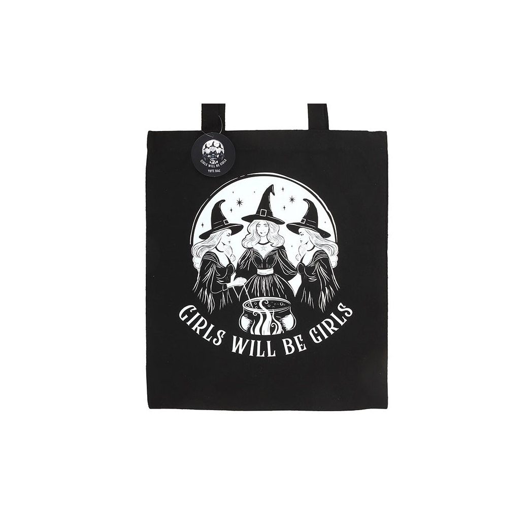 Girls Will Be Girls Witchy Polycotton Tote Bag - view 3