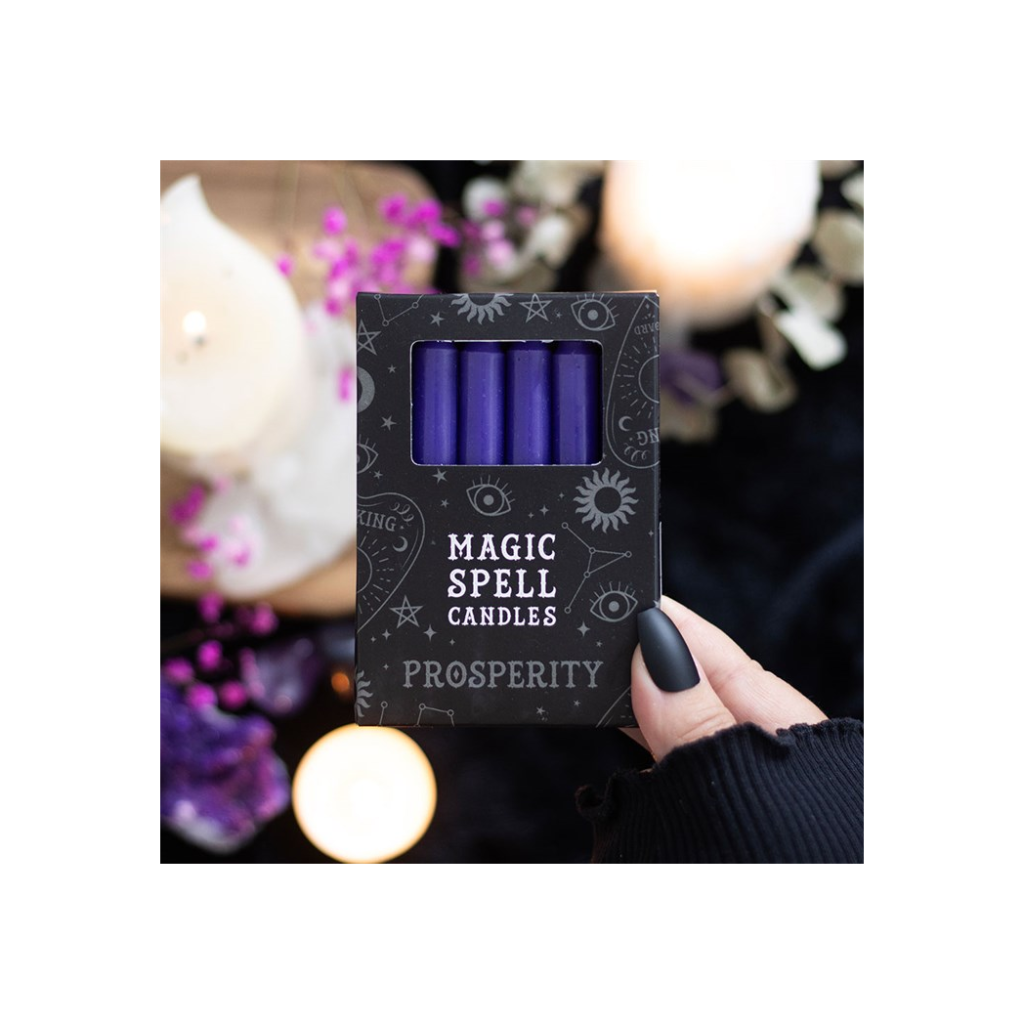 Set of 12 Purple 'Prosperity' Spell Candles