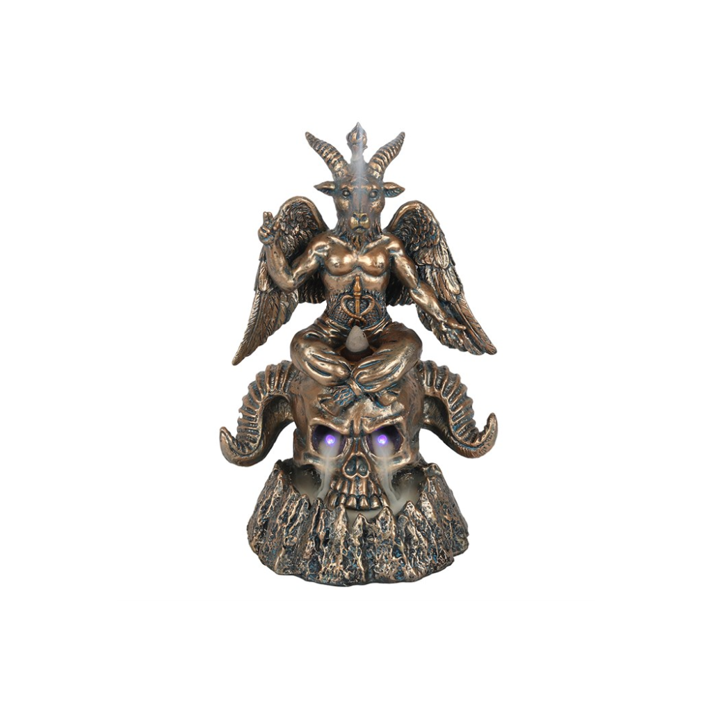 Gold Baphomet LED Backflow Incense Burner