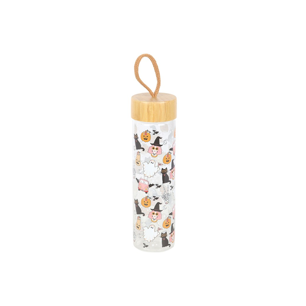Groovy Ghost Print Glass Water Bottle - view 2