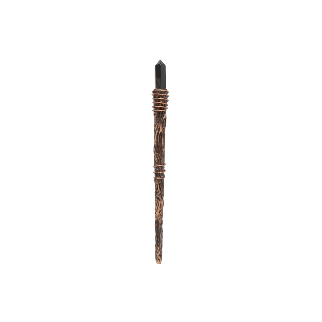 Thin Protection Black Obsidian Crystal Wand - view 2