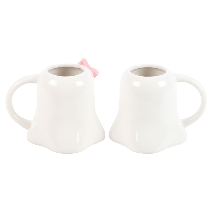 Mr and Mrs Boo Ghost Shaped Mug Set - view 3