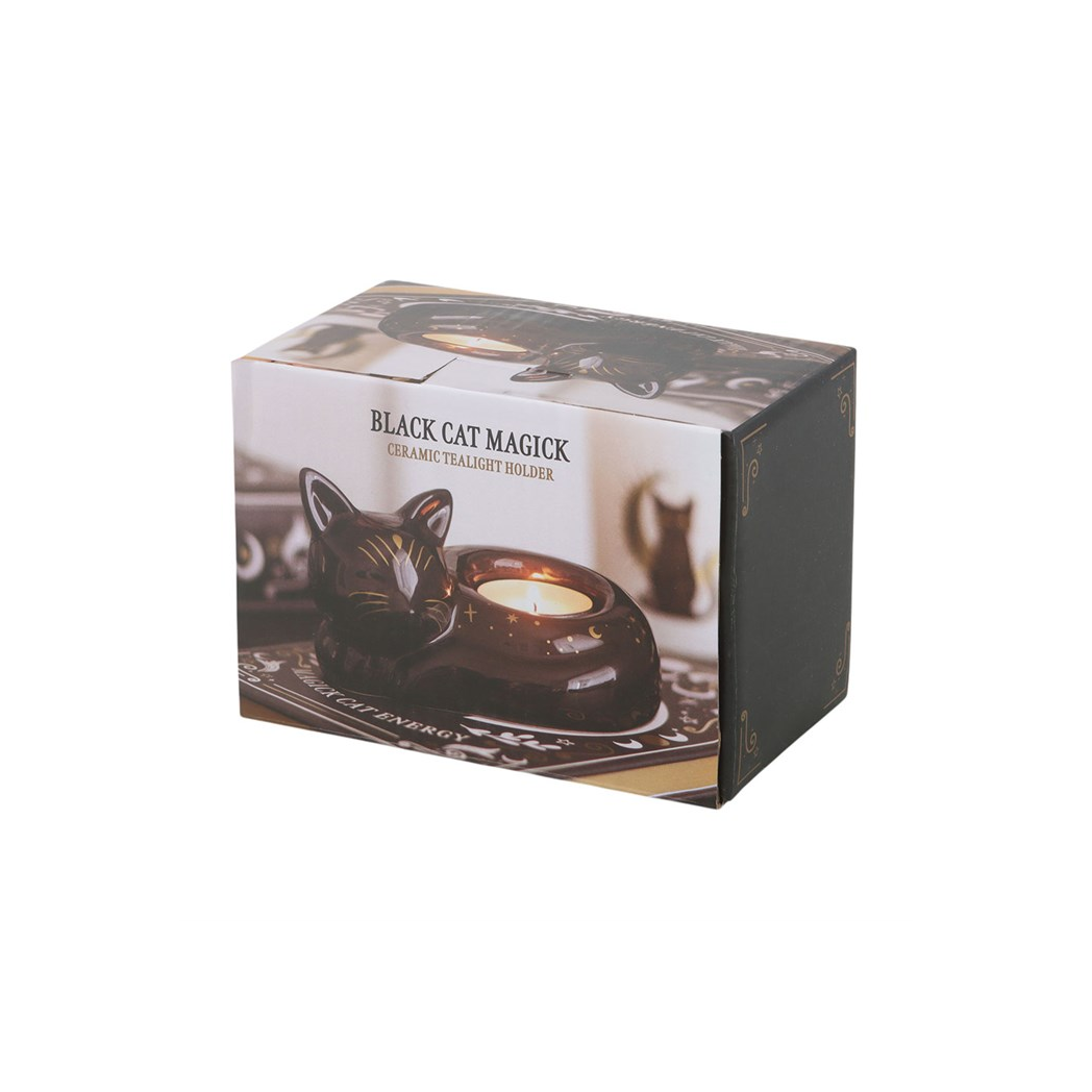 Black Cat Magick Curled Cat Tealight Holder - view 5
