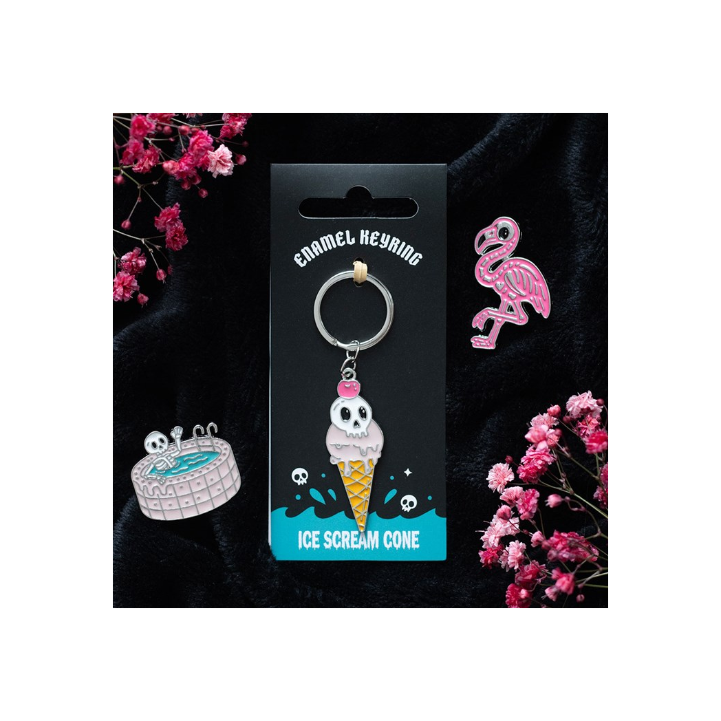 Ice Scream Cone Keyring