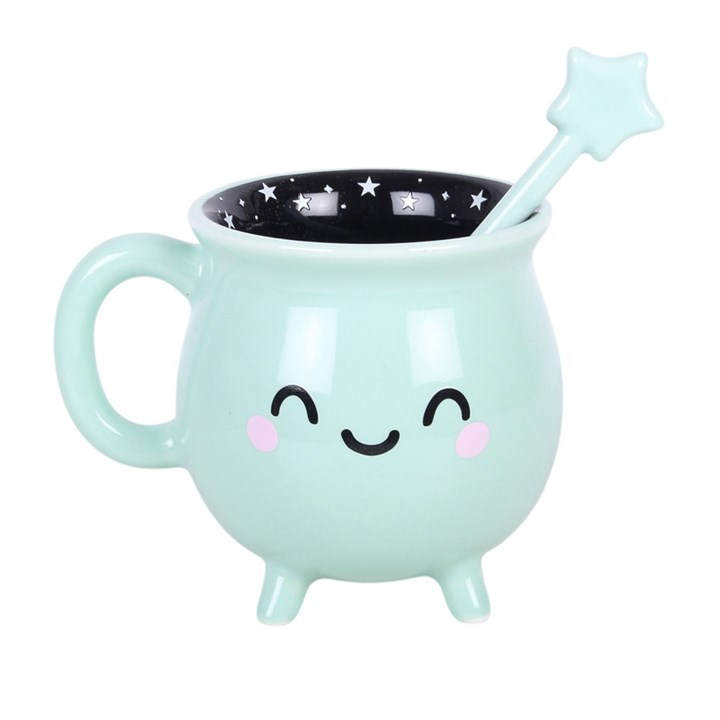 Mint Green Cauldron Mug with Wand Stirrer - view 2