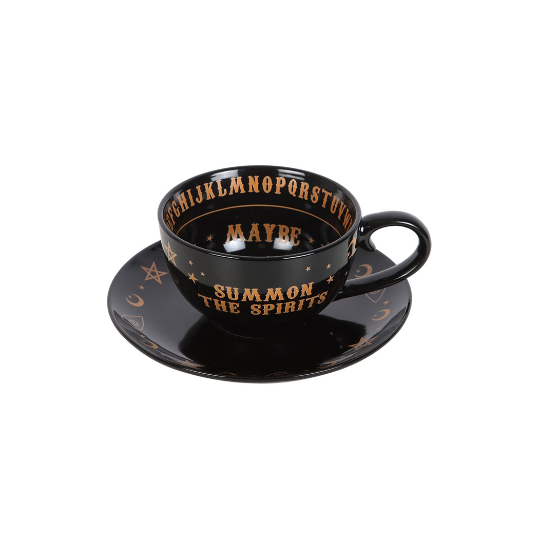 Black Talking Board Teacup and Saucer - view 5